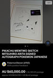 Mitsuhiro Arita Old Variant Auto Pikachu No Rarity NR Japanese Base Set BGS 7.5
