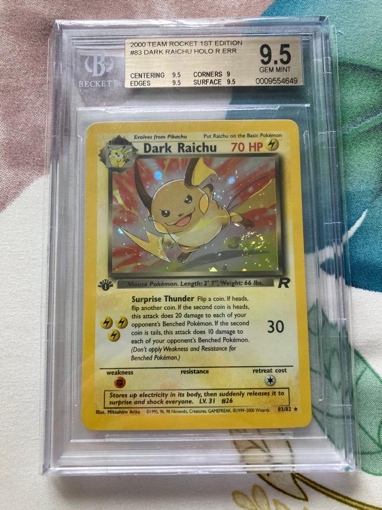 Dark Raichu First Edition BGS 9.5 Card Journeys Dark Raichu First Edition BGS 9.5 Card Journeys