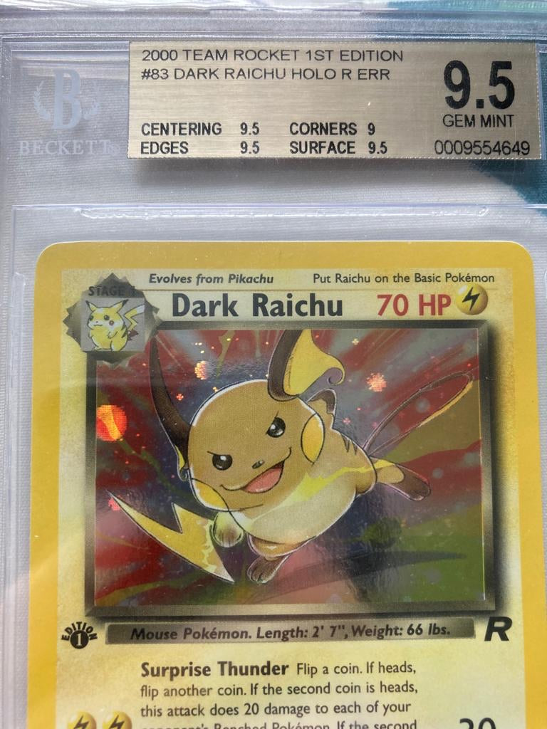 Dark Raichu First Edition BGS 9.5 – Card Journeys