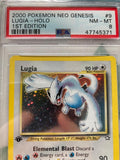 lugia holo 1st edition neo genesis PSA 8 graded front 2